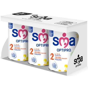 SMA Optipro Probiyotikli 2 6-12 Ay Bebek Sütü 800 gr x 3