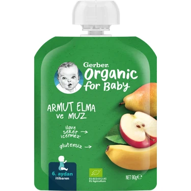 Gerber Organik Elmalı ve Muzlu Armut Püresi 90