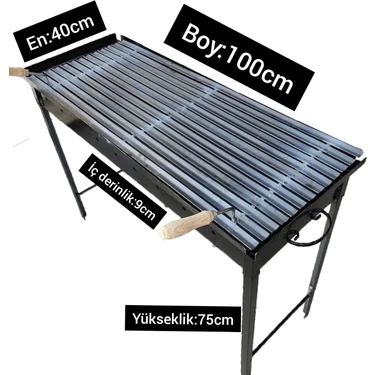 İklim 40X100 cm Demir Mangal Barbekü Oluklu