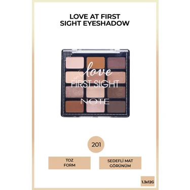 Love At First Sight Eyeshadow Mat Ve Işıltılı Toz Göz Far Paleti - 201 Daily