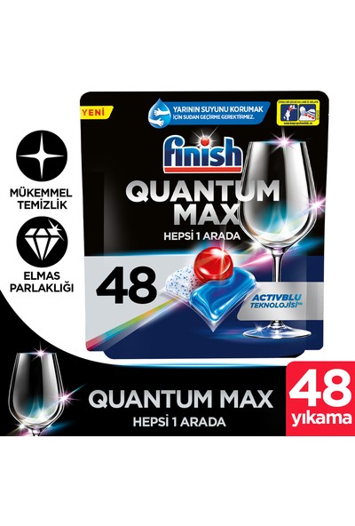 Finish Quantum Max Bulaşık Makinesi Deterjanı Tableti / Kapsülü 48 Yıkama