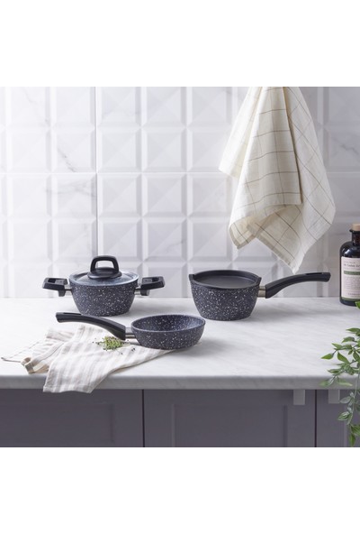 Karaca Bio Granit Blue Stone Mini 5 Parça Tencere Seti