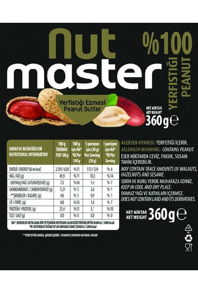 Nut Master Yer Fıstığı Ezmesi 8 x 360 gr