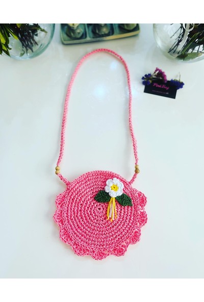 Pink Bag Handmade Hasır Örgü Çocuk Çanta