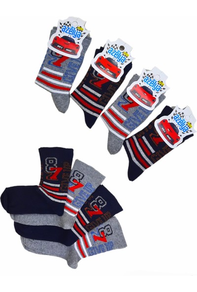 Black Arden Socks Desenli 4 Çift 5-6 Yaş Erkek Çocuk Çorabı BT-0646