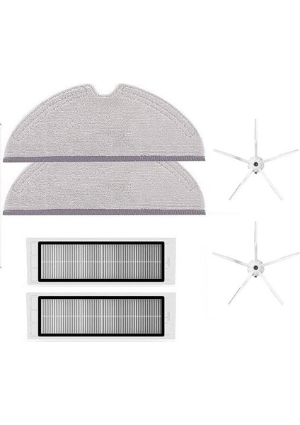 Roborock Vacuum Cleaner S5 Max Uyumlu 6 Parça Robot Süpürge Aksesuar Seti (Beyaz)