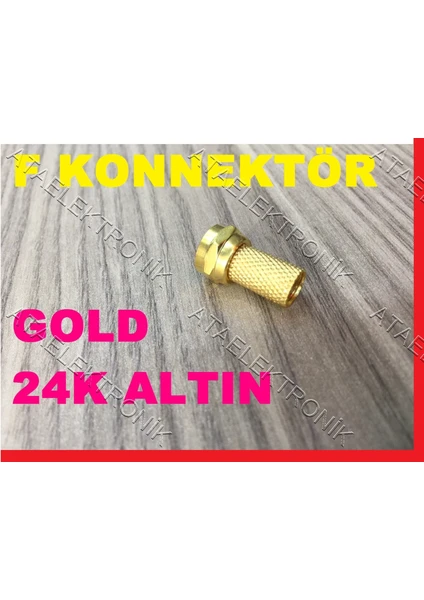 Ata Elektronik F Konnektör Gold Sarı Kaplama Ef Fe F Jak Soket Uydu Anten Kablo Ucu Fişi 1 Adet