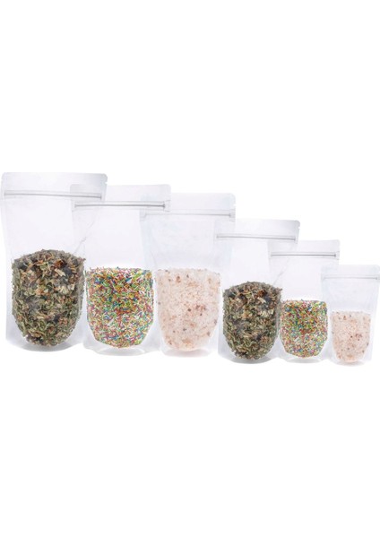 Şeffaf Kilitli Doypack Ambalaj 11 x 18,5 + 3,5 cm. 100 gr. - 50 Adet