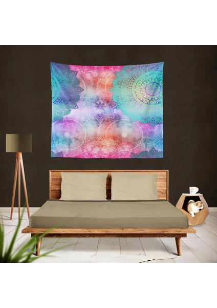 Marilyn Home Duvar Örtüsü 130X150 cm - Tribal Mandala Gökkuşağı