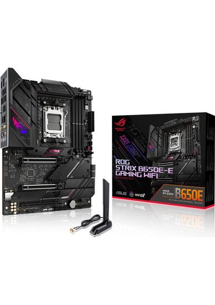 Rog Strıx B650E-E Gamıng Wıfı Amd B650 Am5 Ddr5 6400 Dp Hdmı 4X M2 Usb3.2 Wifi 6E + Bt Aura Rgb 2.5Gbit Lan Atx (Rog Strıx B650E-E Gamıng Wıfı) Anakart