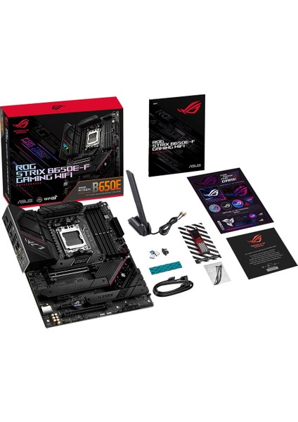 Rog Strıx B650E-F Gamıng Wıfı Amd B650 Am5 Ddr5 6400 Dp Hdmı 3X M2 Usb3.2 Ax Wifi + Bt Aura Rgb 2.5Gbit Lan Atx (Rog Strıx B650E-F Gamıng Wıfı) Anakart