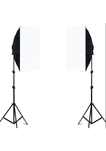 Ikili Softbox Sabit Işık Seti 50X70 cm - Lambasız modelleri