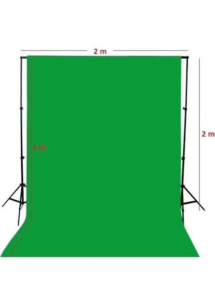 AA Plus Chromakey Green Screen Greenbox Yeşil Fon Perde Çekim Seti(2x3m)