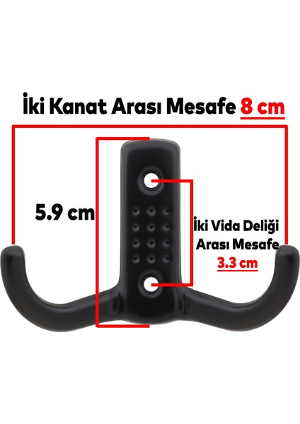 Askı Noktalı Elbise Vestiyer Duvar Askısı Dolap Elbise Askılığı Mat Siyah Metal Askı 100 Adet