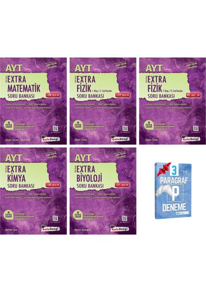 AYT Extra Matematik Fizik 1-2 Kitap Kimya ve Biyoloji Soru Bankası