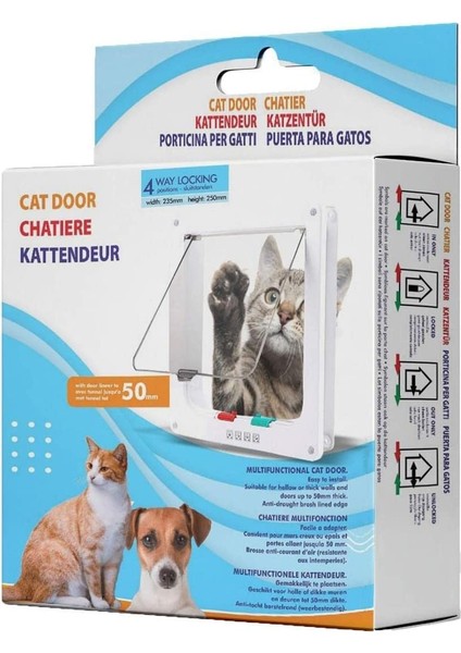 Kedi Köpek Kapısı 4 Yollu 25X23,5X5 cm Beyaz