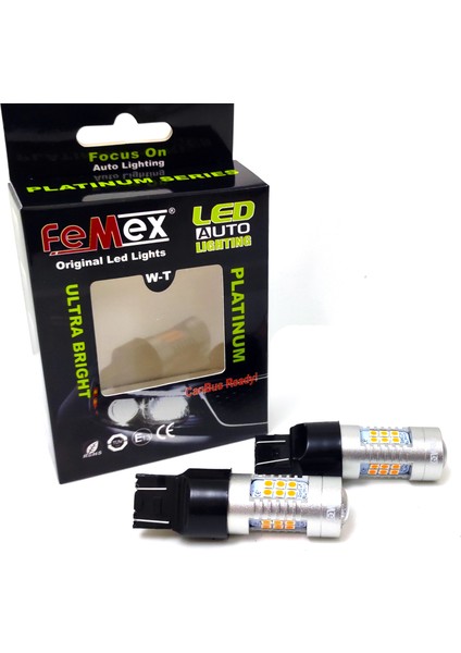 Platinum T20-7443-15W- Dipsiz Tek Duy Led Ampul Koyu Turuncu - Mercekli 3030 Chip 21Smd Ultra Parlak