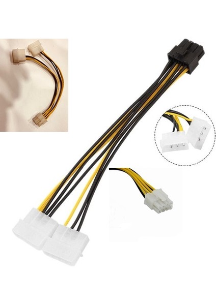 OEM 2x4 Molex & Pcıe 8 Pin Ekran Kartı Güç Kablosu (3 Adet)