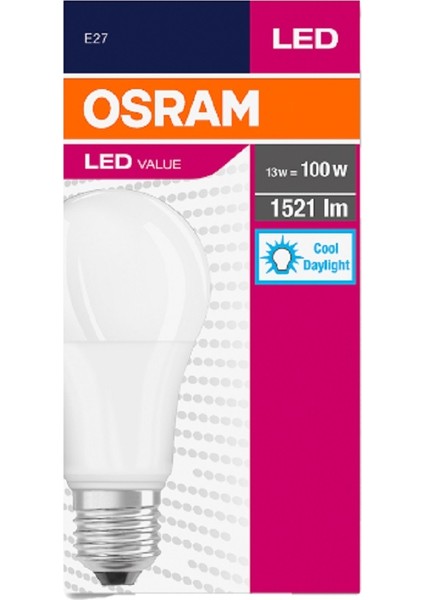 Led Value 13W Beyaz Işık E-27 1521lm Ampul