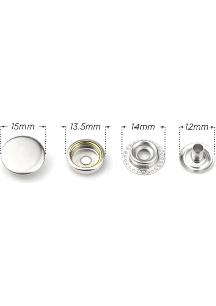 15MM Paslanmaz Çıtçıt Yapım Seti - Aparatlar, Biz ve 50 Adet Paslanmaz Mont Çıtçıt