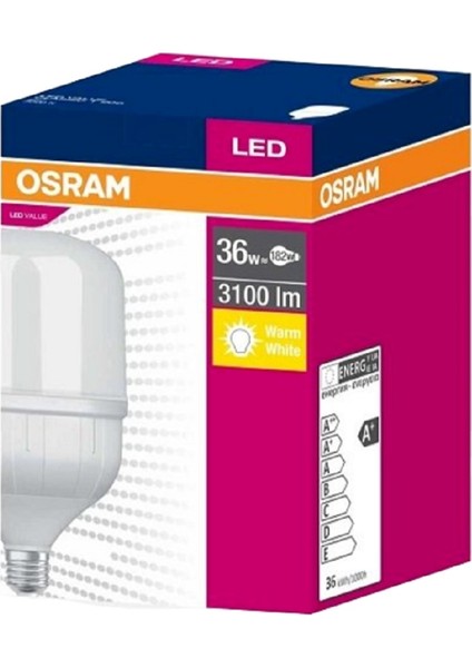 Ledvalue 36W (182W) Jumbo Torch Led Ampul Sarı (5 Adet)