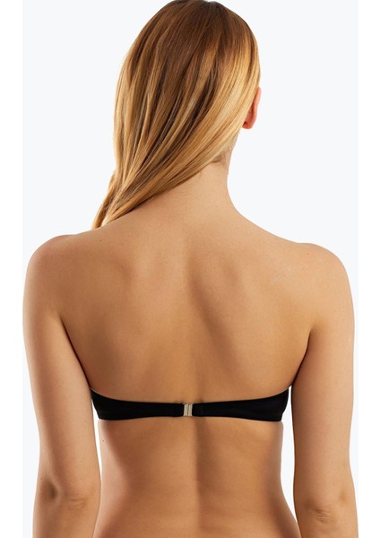 63549 Siyah Straplez Bikini Üstü