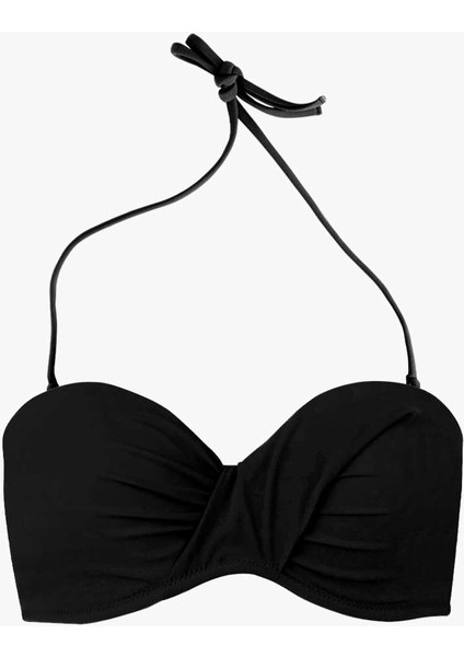 63549 Siyah Straplez Bikini Üstü