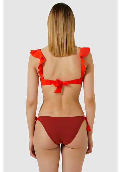 5400 Kiremit Fırfırlı Bikini Takımı fiyatları