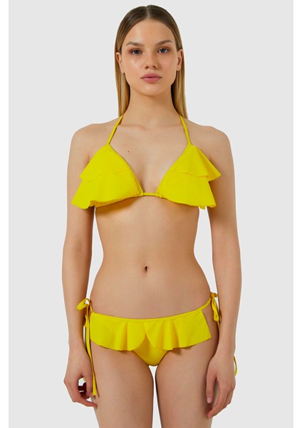 5403 Sarı Fırfırlı Bikini Takımı