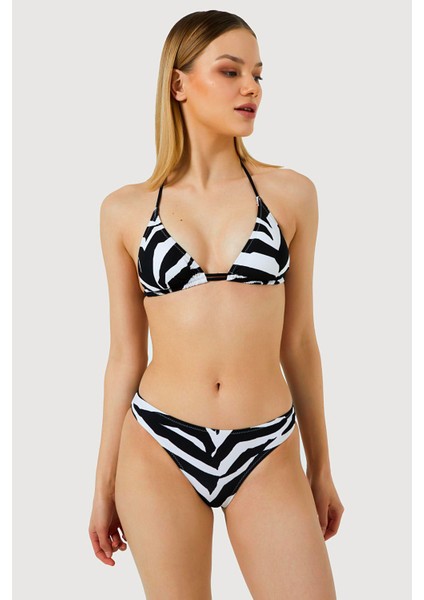 5541 Siyah Beyaz Bikini Takımı
