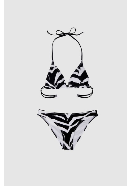 5541 Siyah Beyaz Bikini Takımı
