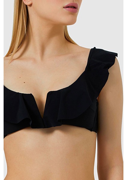 5400 Siyah Fırfırlı Bikini Takımı