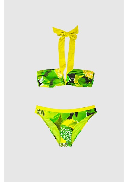 5532 Yeşil Straplez Toparlayıcı Bikini Takımı