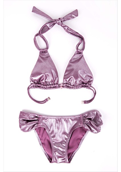 1457 Fuşya Kız Çocuk Bikini Takımı