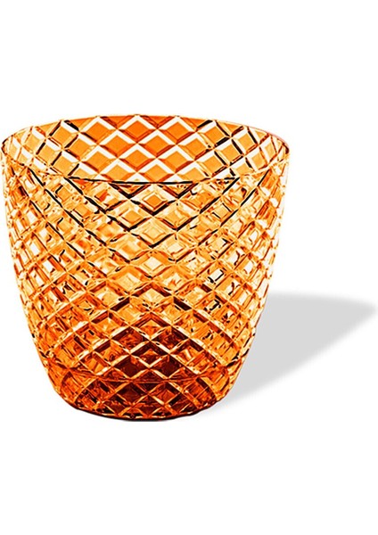 0,75 Litre Kesme Orkide Saksısı Kristal Amber Bakır Plastik Saksı No1 Ø12X11CM