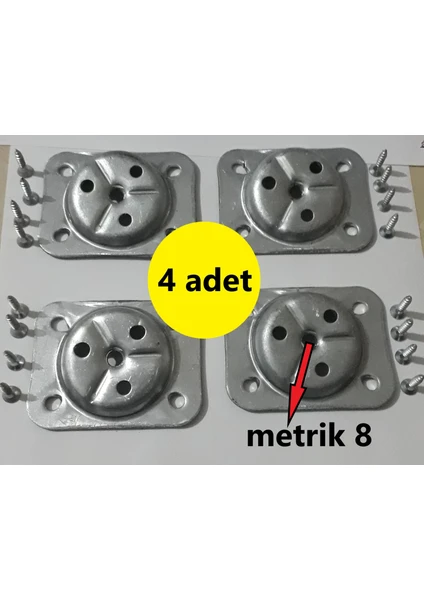 4 Adet Metal Sehpa Ve Ahşap Ayak Bağlantı Aparatı Açılı Ayak Aparatı Zigon Sehpa Masa Koltuk Puf