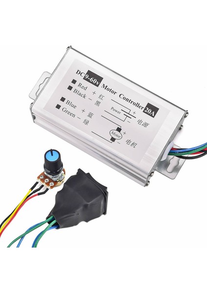 Roba 60V 20A Dc Motor Pwm Hız Kontrol Devresi %0~100 Ayarlanabilir, Ileri, Geri, Durdurma, Yön Kontrol