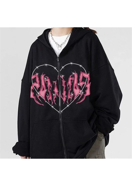 Touz Harajuku Pink Heart With Black Spikes Hırka