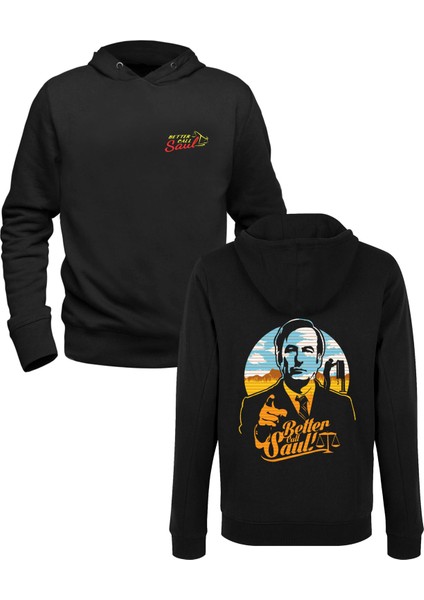 Better Call Saul Ön Arka Siyah Sweatshirt