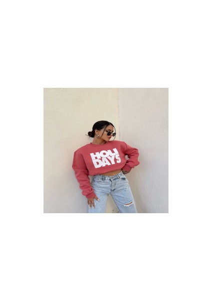 Baskılı Basic Şardonlu Sweatshirt