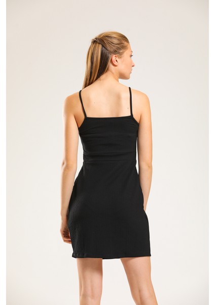 Siyah Askılı Fermuar Detaylı Elbise fırsatları