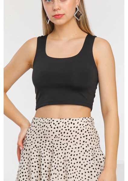 Siyah Crop Büstiyer