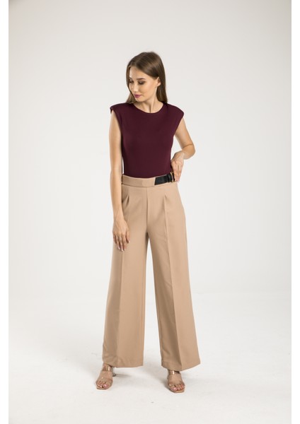 Dokuma Bol Paça Kemerli Pantolon fiyatları