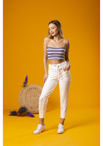 Ekru Dar Paça Rahat Pantolon fiyatları