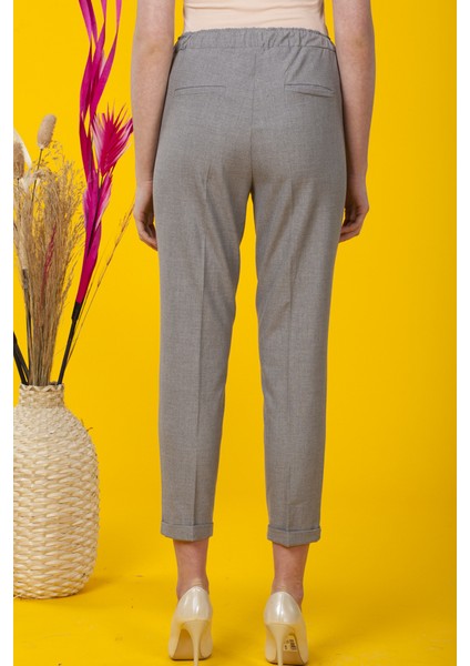 Gri Beli Bağlamalı Dar Paça Pantolon fırsatları