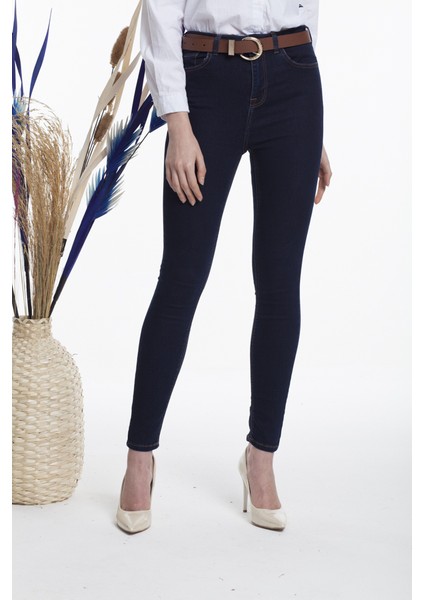 Lacivert Yüksek Bel Toparlayan Skinny Jean fiyatları