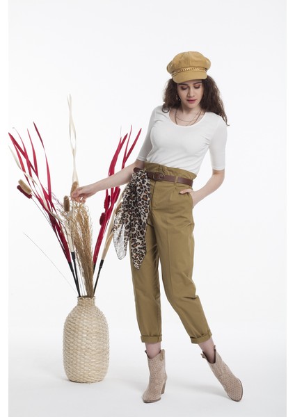 Lime Gabardin Pantolon