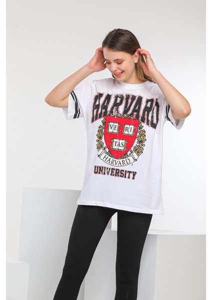 Beyaz Baskılı Oversize Tshirt fiyatları