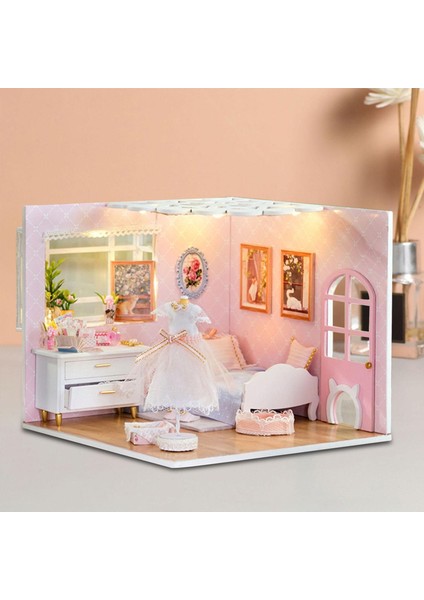 Dollhouse Dıy Kit Tiny House Bina Kiti Mobilya ile Arkadaşlar Hediyeler Kız Yatak Odası (Yurt Dışından)