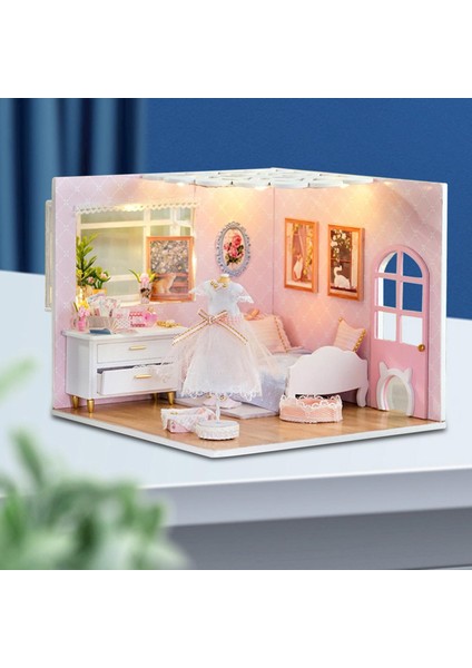 Dollhouse Dıy Kit Tiny House Bina Kiti Mobilya ile Arkadaşlar Hediyeler Kız Yatak Odası (Yurt Dışından)